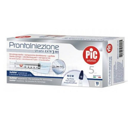 SYRINGE PIC SOLUTION READY FOR INJECTION NEEDLE MOUNTED SIZE GAUGE 23 1 1/4 10 PIECES