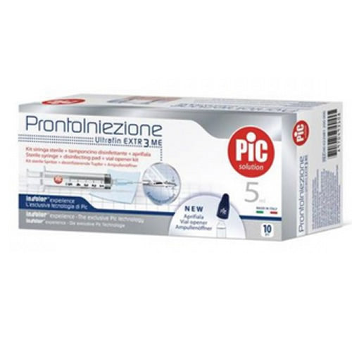 SYRINGE PIC SOLUTION READY FOR INJECTION NEEDLE MOUNTED SIZE GAUGE 23 1 1/4 10 PIECES