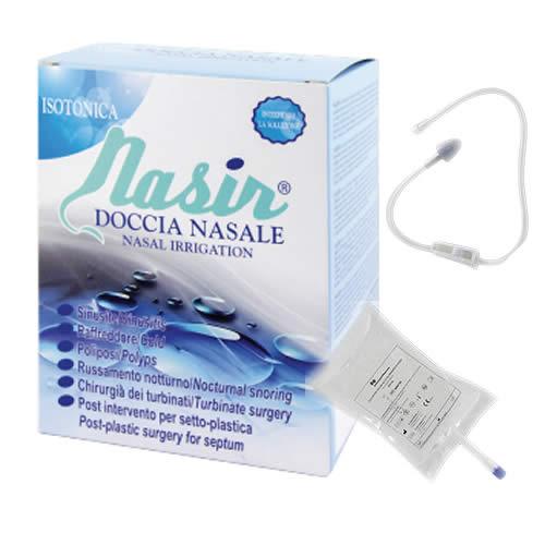 NASIR DOCCIA NASALE 2 SACCHE 250 ML ISOTONICA + 1 DEFLUSSORE - Farmaspeed