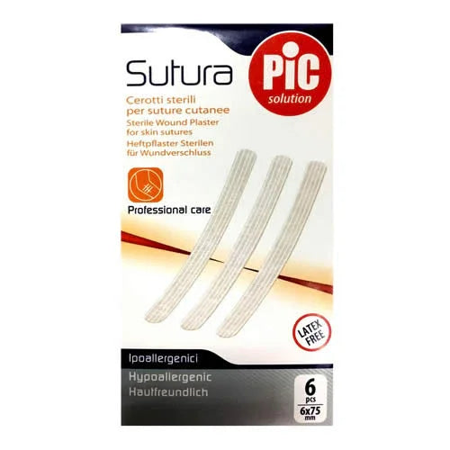 CEROTTO PER SUTURA PIC SOLUTION 6 X 75 MM 6 PEZZI - Farmaspeed