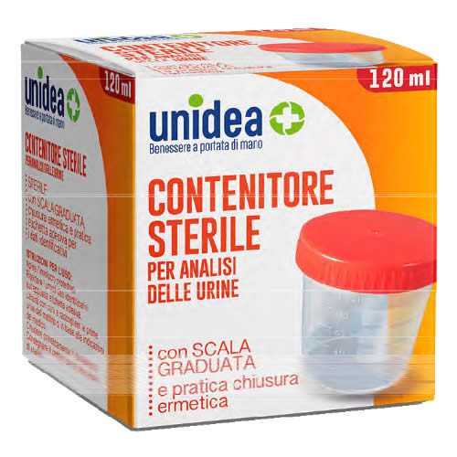 STERILE CONTAINER FOR URINE ANALYSIS UNIDEA 120 ML