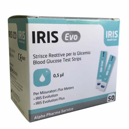 IRIS EVO BLOOD GLUCOSE MEASUREMENT STRIPS 50 PIECES