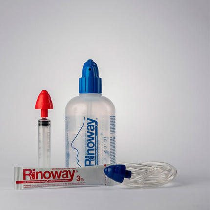RINOWAY DOCCIA PER IRRIGAZIONE NASALE + 15 SALI IPERTONICI