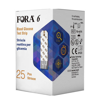 STRISCE MISURAZIONE GLICEMIA FORA 6 CONNECT BOX DA 25 PEZZI