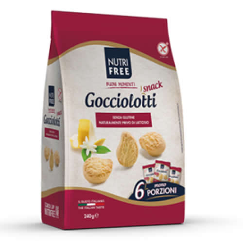 NUTRIFREE GOCCEFROLLA SNACK CLASSICA BONTA' SENZA LATTOSIO 6 MONOPORZIONI DA 40 G