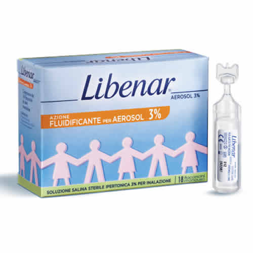 SOLUZIONE SALINA IPERTONICA 3% LIBENAR PER INALAZIONE CON AEROSOL 18 FLACONCINI MONOUSO X 4ML
