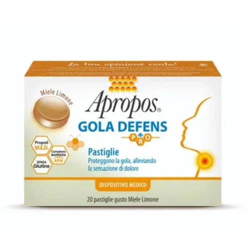 APROPOS GOLA DEFENS PRO 20 PASTIGLIE MIELE LIMONE - Farmaspeed