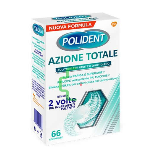 POLIDENT TOTAL ACTION 66 TABLETS DAILY DENTURE CLEANER