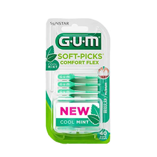 GUM SOFT PICK COMFORT FLEX COOL MINT REGULAR BRUSHES 40 PIECES