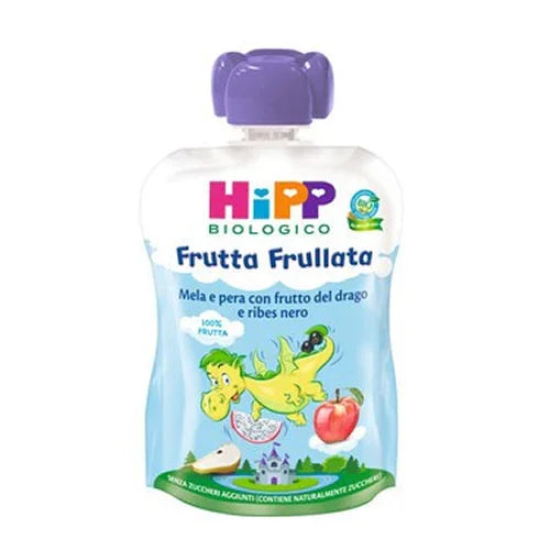 HIPP BIO FRUTTA FRULLATA DRAGONE MELA PERA FRUTTA DEL DRAGO RIBES NERO 90 G - Farmaspeed