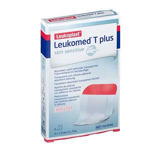 LEUKOMED T PLUS SKIN SENSITIVE MEDICAZIONE POST-OPERATORIA TRASPARENTE IMPERMEABILE CON MASSA ADESIVA AL SILICONE 5X7,2CM 5 PEZZI - Farmaspeed