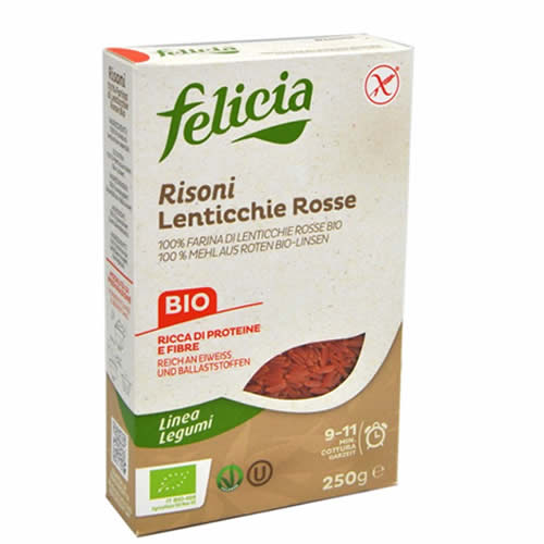 FELICIA BIO RISONI RED LENTILS 250 G