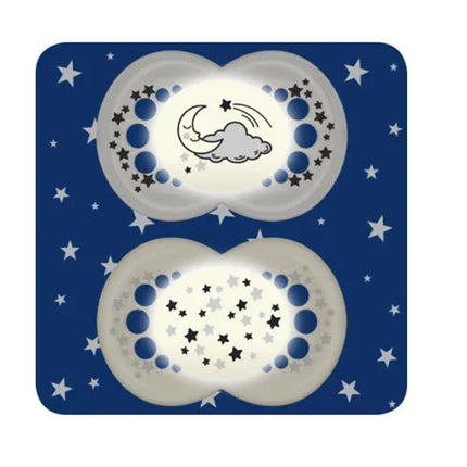 MAM SUCCHIETTO ORIGINAL NIGHT 16+ SILICONE NEUTRO 2 PEZZI - Farmaspeed