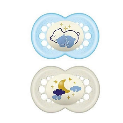 MAM SUCCHIETTO ORIGINAL NIGHT 6+ MESI SILICONE MASCHIO 2 PEZZI