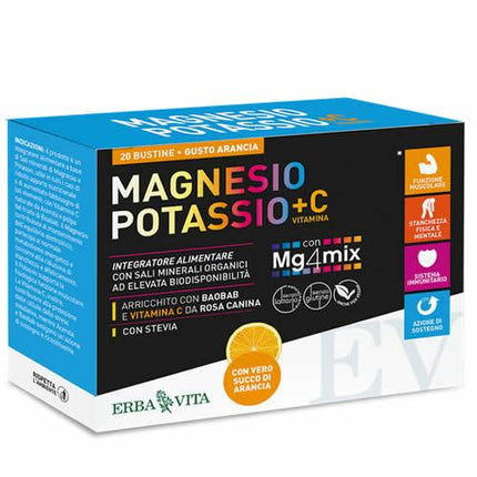 MAGNESIO POTASSIO +C VITAMINA GUSTO ARANCIA 20 BUSTINE DA 3,8 G - Farmaspeed
