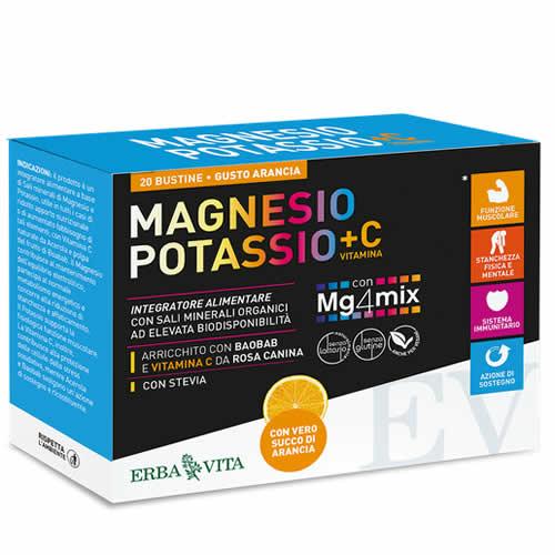 MAGNESIO POTASSIO +C VITAMINA GUSTO ARANCIA 20 BUSTINE DA 3,8 G - Farmaspeed