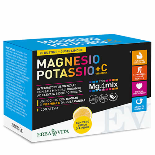 MAGNESIUM POTASSIUM +C VITAMIN LEMON FLAVOUR 20 SACHETS OF 3.8 G