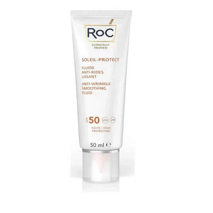 ROC FLUIDO SOLARE VISO SPF 50+ ANTI-RUGHE LEVIGANTE 50 ML - Farmaspeed