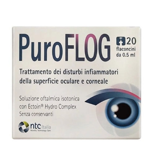 SOLUZIONE OFTALMICA ISOTONICA PUROFLOG CON ECTOIN HYDRO COMPLEX 20 FLACONCINI MONODOSE X 0,5 ML