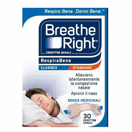 CEROTTI NASALI BREATHE RIGHT CLASSICI 30 PEZZI - Farmaspeed