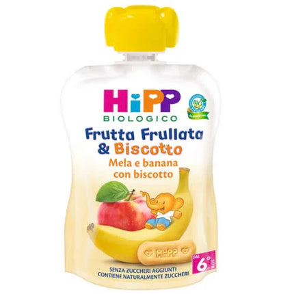 HIPP BIO FRUTTA FRULLATA&BISCOTTO MELA BANANA BISCOTTO 90 G - Farmaspeed