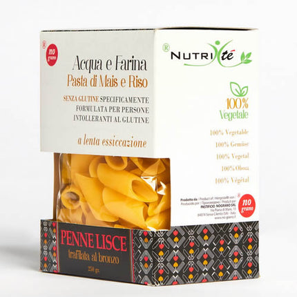 NUTRI TE' SMOOTH PENNE WATER AND CORN AND RICE FLOUR 250 G