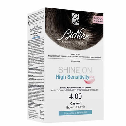 SHINE ON HIGH SENSITIVITY PLUS CASTANO 4,00 RIVELATORE IN CREMA 75 ML + CREMA COLORANTE 50 ML