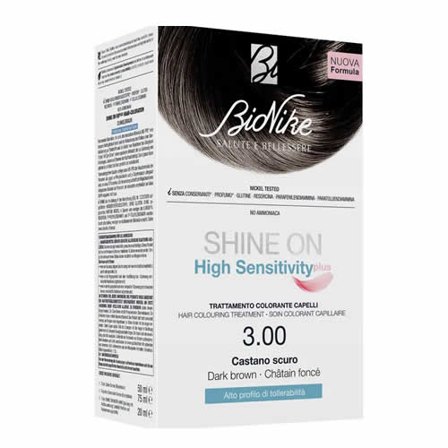 SHINE ON HIGH SENSITIVITY PLUS CASTANO SCURO 3,00 RIVELATORE IN CREMA 75 ML + CREMA COLORANTE 50 ML