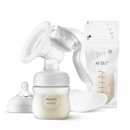 AVENT TIRALATTE MANUALE NATURAL + 4 COPPETTE ASSORBILATTE E 5 SACCHETTI CONSERVA LATTE - Farmaspeed