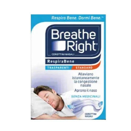 CEROTTI NASALI BREATHE RIGHT TRASPARENTI 30 PEZZI - Farmaspeed