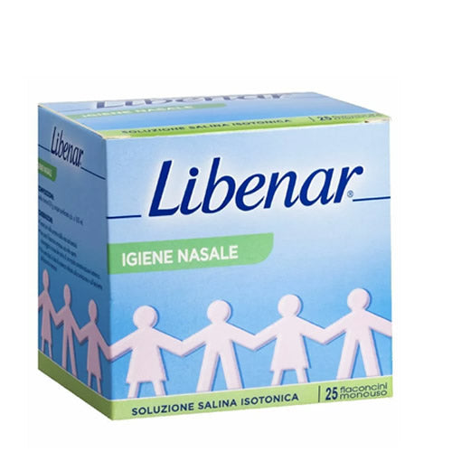 SOLUZIONE SALINA ISOTONICA 0,9% LIBENAR PER IGIENE NASALE 25 FLACONCINI MONOUSO X 5 ML
