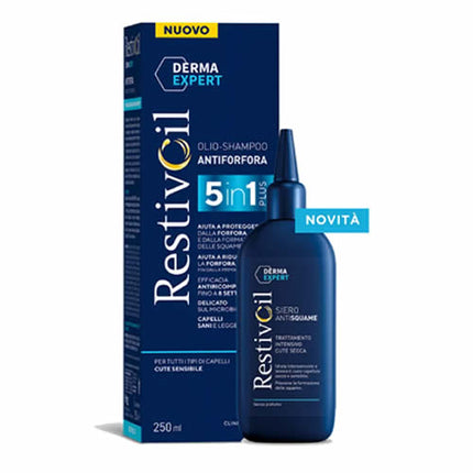 RESTIVOIL DERMA EXPERT SISTEMA ANTIFORFORA 5 IN 1 SHAMPOO 250 ML + SIERO 150 ML