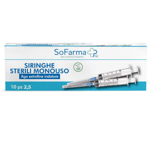 SIRINGA STERILE 2,5MM GAUGE 23 10 PEZZI SOFARMAPIU'