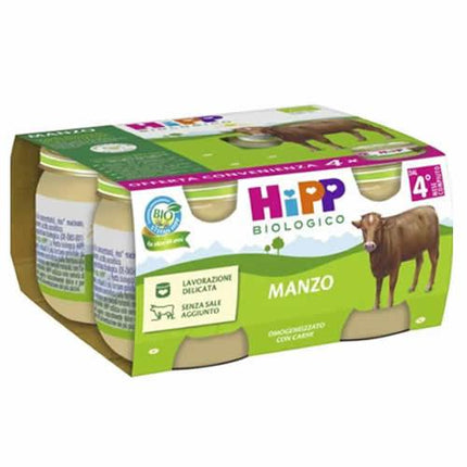 HIPP BIO OMOGENEIZZATO MANZO 4 PEZZI DA 80 G - Farmaspeed