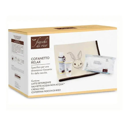 FIOCCHI DI RISO COFANETTO RELAX LATTE DETERGENTE + CREMA VISO + SALVIETTE - Farmaspeed