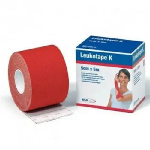 BENDA ADESIVA ACTIMOVE LEUKOTAPE K TAPING FISIOTERAPICO LARGHEZZA 5 CM LUNGHEZZA 5 M COLORE ROSSO IN ROTOLO - Farmaspeed