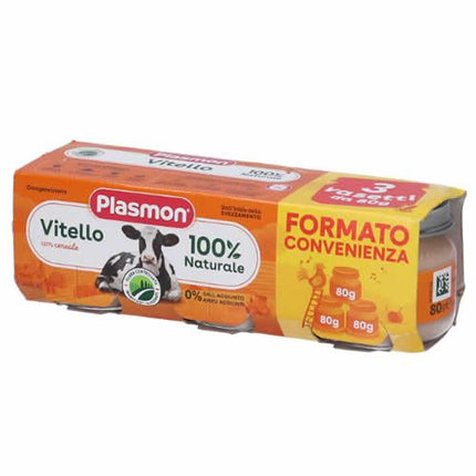 PLASMON OMOGENEIZZATO VITELLO E CEREALE 3 PEZZI DA 80 G - Farmaspeed