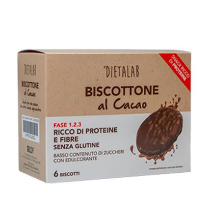DIETALAB BISCOTTONE AL CACAO 6 PEZZI SENZA GLUTINE CON EDULCORANTE