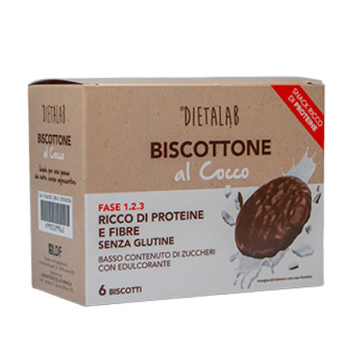 DIETALAB BISCOTTONE AL COCCO 6 PEZZI SENZA GLUTINE CON EDULCORANTE