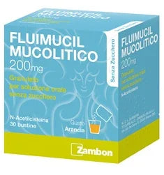 FLUIMUCIL MUCOL 200 MG GRANULATO PER SOLUZIONE ORALE SENZA ZUCCHERO 30 BUSTINE - Farmaspeed