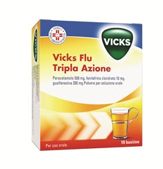VICKS FLU TRIPLE A 500 MG/200 MG/10 MG POWDER FOR ORAL SOLUTION 10 SACHETS