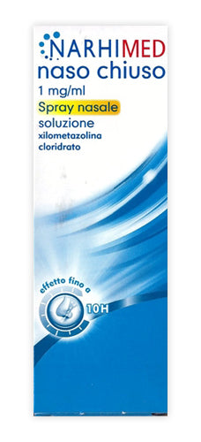 NARHIMED NASO CHIUSO 1 MG/ML SPRAY NASALE SOLUZIONE CON NEBULIZZAZIONE ATTIVATA VERTICALMENTE 1 FLACONE DA 10 ML