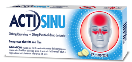 ACTISINU 200 MG/30 MG COMPRESSE RIVESTITE CON FILM 12 COMPRESSE IN BLISTER PVC/PVDC/AL