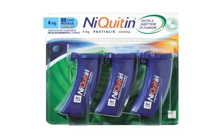 NIQUITIN 4MG PASTIGLIE GUSTO MENTA, 60 PASTIGLIE IN CONTENITORE PP - Farmaspeed
