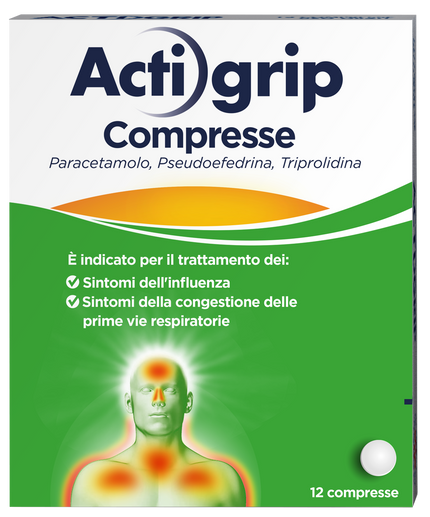 ACTIGRIP 2,5 MG/60 MG/500 MG COMPRESSE 12 COMPRESSE IN BLISTER AL//PVC/PVDC