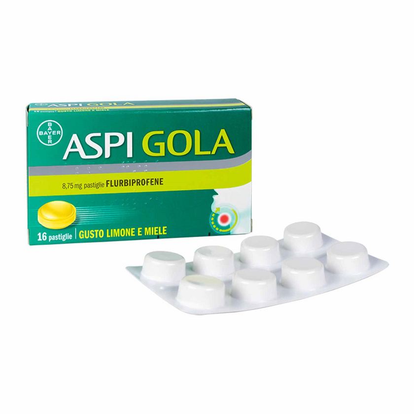 ASPI GOLA 8,75 MG PASTIGLIA GUSTO MIELE LIMONE 16 PASTIGLIE IN BLISTER PVC/PVDC/ALLUMINIO