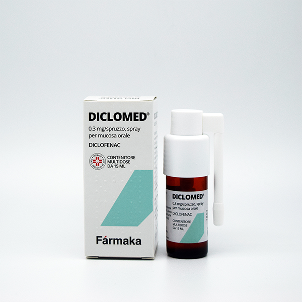 DICLOMED 0.3 MG/SPRAY, ORAL MUCOSA SPRAY 15 ML BOTTLE