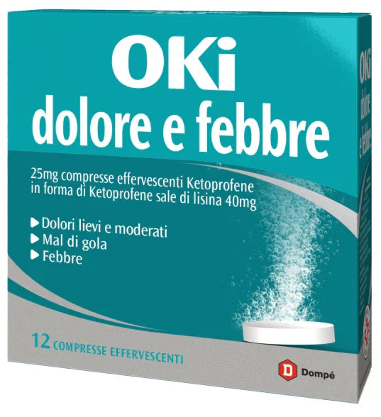 OKI DOLORE E FEBBRE 25 MG COMPRESSE EFFERVESCENTI 12 COMPRESSE IN BUSTINA PAP/PE/AL/PE - Farmaspeed
