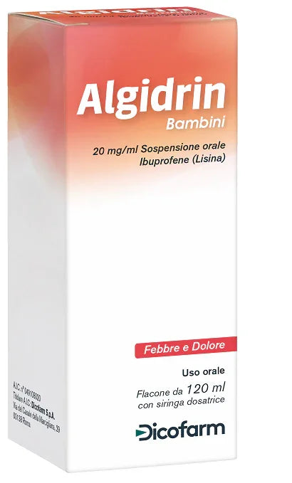 ALGIDRIN 20 MG/ML SOSPENSIONE ORALE BAMBINI 1 FLACONE IN PET DA 120 ML CON SIRINGA PER SOMMINISTRAZIONE ORALE DA 5 ML - Farmaspeed