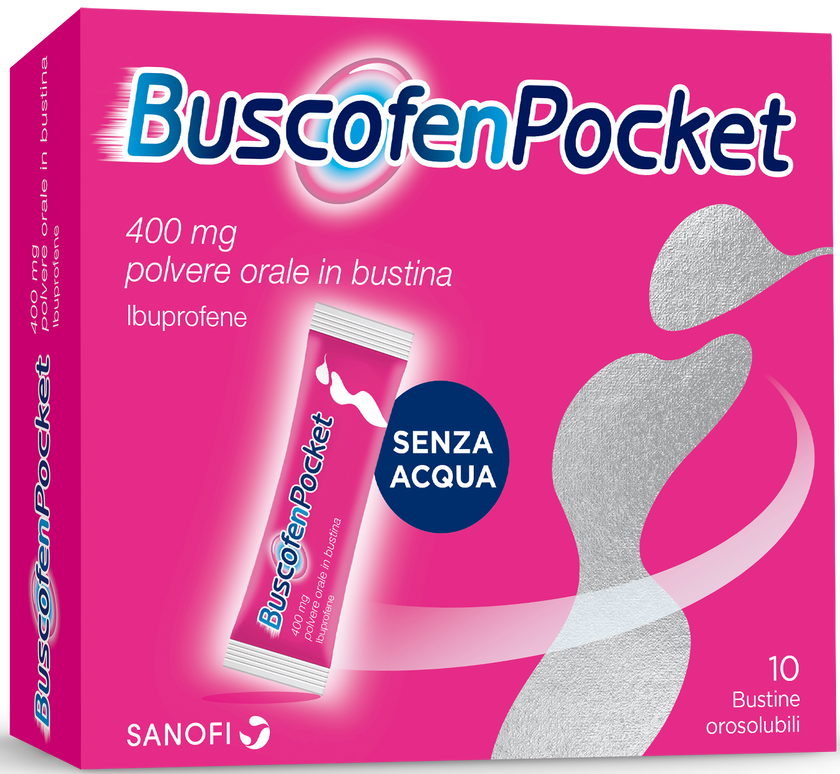 BUSCOFENPOCKET 400 MG POLVERE ORALE IN BUSTINA 10 BUSTINE MONODOSE IN PAP/AL/MEEA